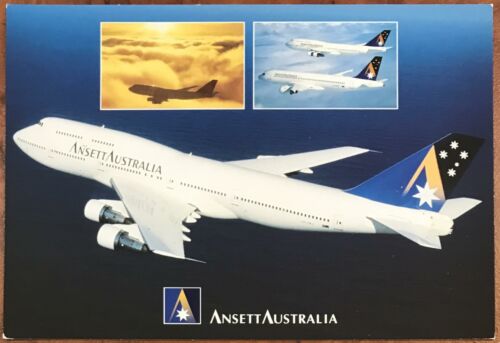 Ansett Australia Original Airline Postcard - Boeing 747-300 Spaceship VH-INJ 2000s
