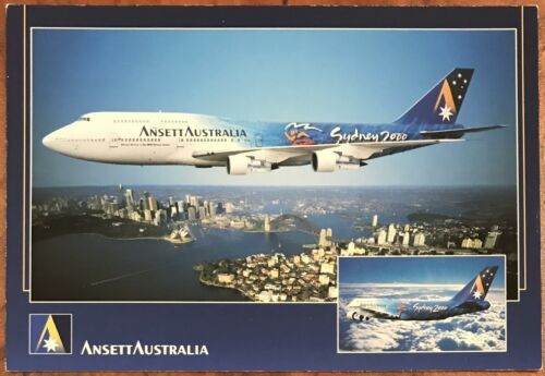 Ansett Australia Original Airline Postcard - Boeing 747-300 VH-INJ 'Sydney 2000' 2000s