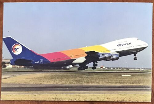 Air Pacific Original Airline Postcard - Boeing 747B 1980s