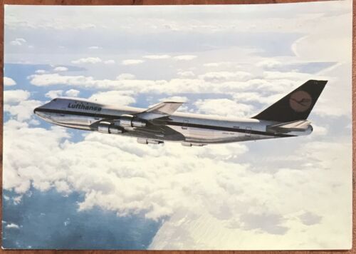 Lufthansa Original Airline Postcard - Boeing Jet 747 1970s