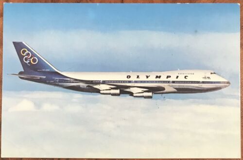 Olympic Airways Original Postcard - Boeing 747-200B - Used Condition 1970s
