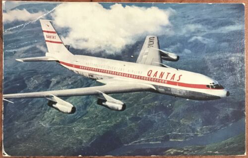 Qantas Empire Airways Original Postcard - Boeing 707 Jet 1960s