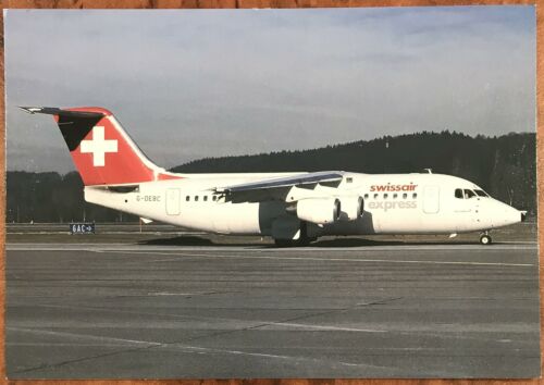 Swissair Original Airline Postcard - Air One Express BAe 146-200A 2000s