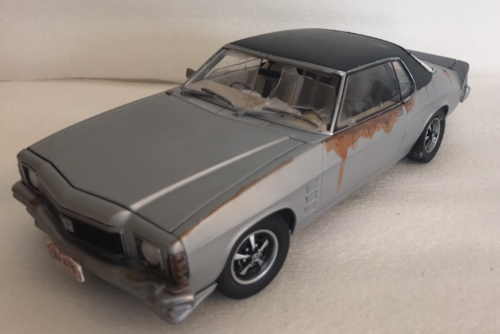 *CUSTOMISED* One Off Custom Model Barn Find - 1974 Silver Holden HJ Monaro GTS Die Cast Model Car 1:18