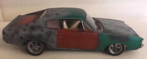 *CUSTOMISED* One Off Custom Model Barn Find - 1972 Charger Green Die Cast Model Car 1:18 Scale