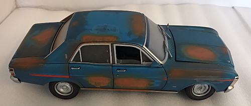 *CUSTOMISED* One Off Custom Model Barn Find - Ford XY Fairmont Blue Die Cast Model Car 1:18