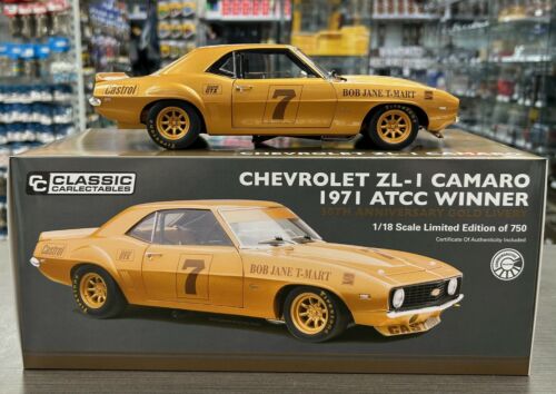 1971 ATCC Winner Gold Livery Bob Jane 50th Anniversary Chevrolet ZL-1 Camaro 1:18 Scale Die Cast Model Car