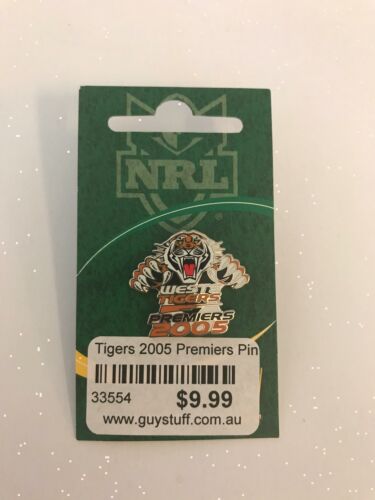 Wests Tigers NRL 2005 Premiers Collectable Lapel Hat Tie Pin Badge