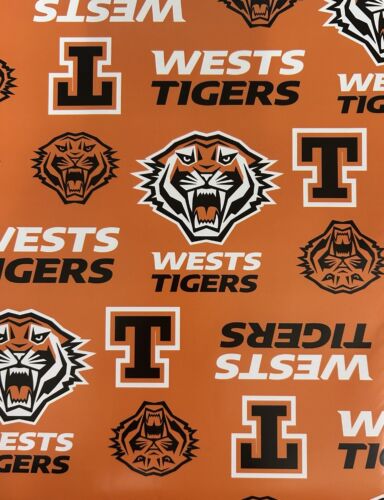 Wests Tigers NRL Team Logo Gift Birthday Present Wrapping Paper Sheet