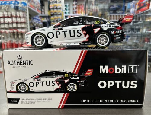 2022 VALO Adelaide 500 Holden Tribute Livery #25 Chaz Mostert Mobil 1 Optus Racing ZB Commodore 1:18 Scale Sealed Body Model Car