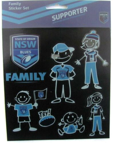 NSW State of Origin Blues NRL My Family Car Window Sticker Sheet