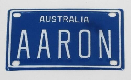 Aaron Novelty Mini Name Australian Tin License Plate