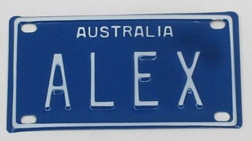 Alex Novelty Mini Name Australian Tin License Plate