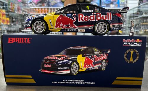 2013 Championship Winner Jamie Whincup #1 Red Bull Racing Holden VF Commodore 1:18 Scale Model Car With Replica Trophy