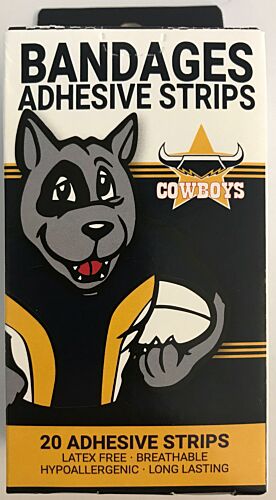 North Queensland Cowboys NRL Team Mascot Design Pack of 20 Bandages Adhesive Strips Sticking Plasters