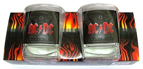 ACDC AC-DC MUSIC BAND SET OF 2 SPIRIT GLASSES BLACK ICE TOUR 2010 AUSTRALIA