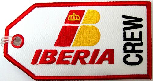 Iberia Airlines Crew Spain Europe Air Plane Flight Fabric Luggage Bag Tag 