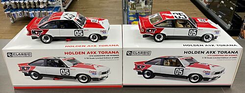 Peter Brock Twin Pack 1978 + 1979 Sandown 400 Winner Holden LX A9X Torana 1:18 Scale Model Cars NO DECALS