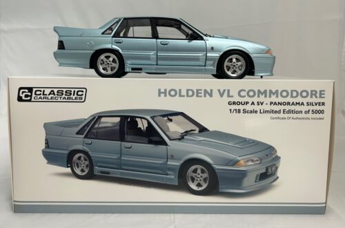 Holden VL Commodore Group A SV 'Walkinshaw' Panorama Silver 1:18 Scale Model Car - Exclusive Includes Matching Pin Badge + A4 Dealers Promotional Poster