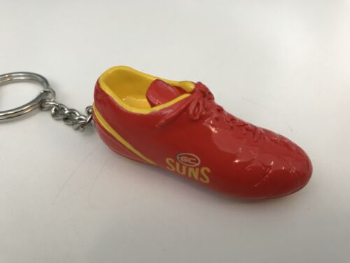 Gold Coast Suns AFL Team Resin Boot Footy Keyring Chain
