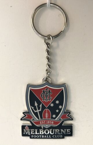 Melbourne Demons AFL Team Logo Mascot Metal Keyring Key Ring 