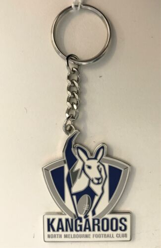 North Melbourne Kangaroos AFL Team Logo Mascot Metal Keyring Key Ring 