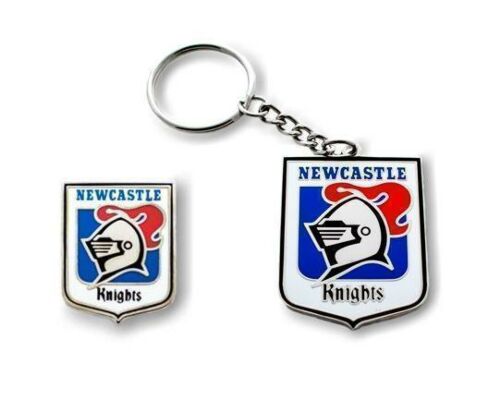 Set of 2 Newcastle Knights NRL Team Heritage Logo Collectable Lapel Hat Tie Pin Badge & Heritage Key Ring Keyring