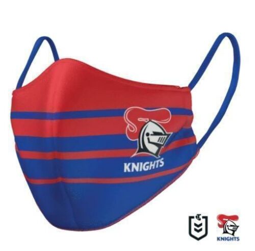 Newcastle Knights NRL Adults Size Triple Layer Reversible Face Mask With Nose Wire