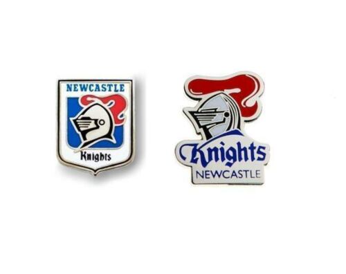Set of 2 Newcastle Knights NRL Team Heritage Logo Collectable Lapel Hat Tie Pin Badge + Team Logo Pin Badge