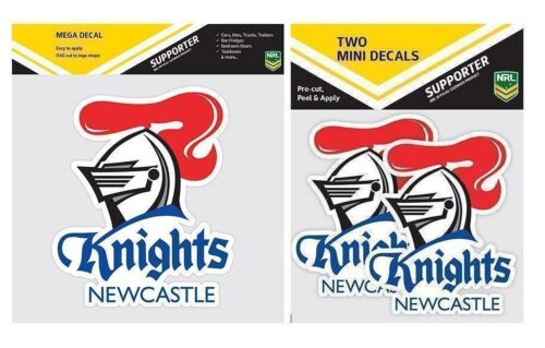 Set Of 2 Newcastle Knights NRL Logo Mega Spot Sticker & Pack Of 2 Mini Decals Stickers itag