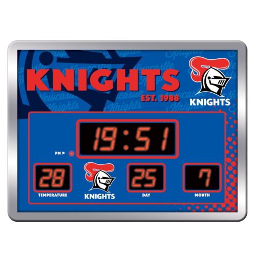 Newcastle Knights NRL Team LED Scoreboard Clock Digital Time Date Temperature