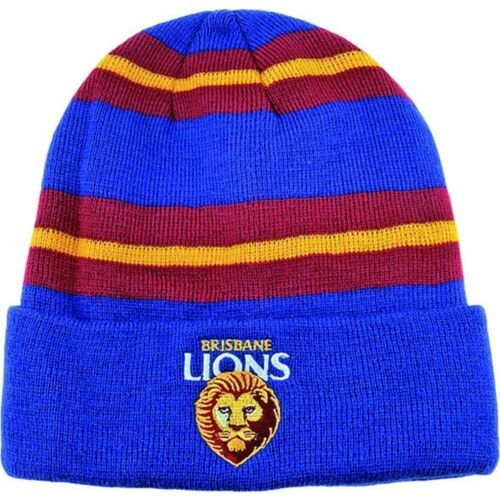 Brisbane Lions AFL Team Wozza Acrylic Knit Beanie Winter Hat