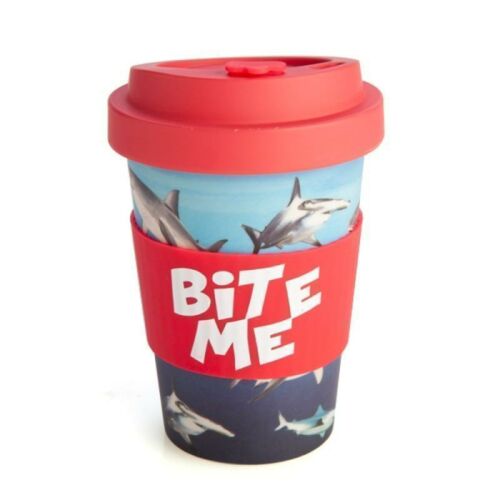 Eco To Go Bamboo Shark Bite Me 470ml Travel Mug Keep Cup Coffee Tea 