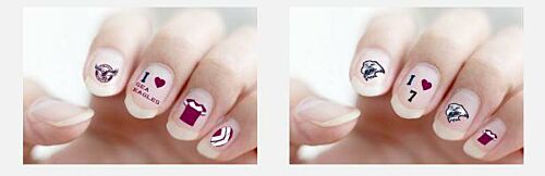 Manly Sea Eagles NRL Team Logo Colour Finger Toe Nail Art Decal Stickers Gel or Polish