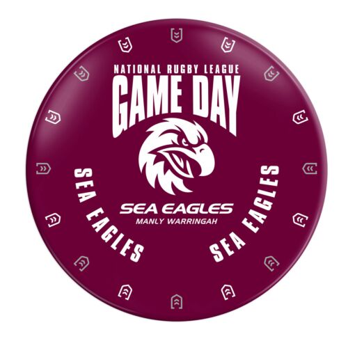 Manly Sea Eagles NRL Team Logo Plastic Melamine Game Day 20cm Snack Plate 