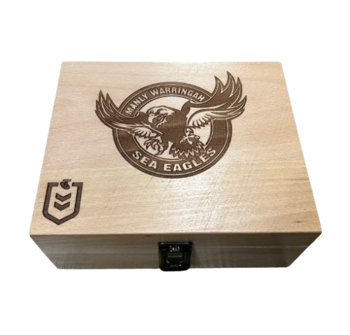 Manly Sea Eagles NRL Team Whisky Whiskey Stone Set With Tongs In Gift Box