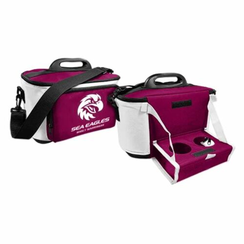 Manly Sea Eagles NRL Large Esky Insulated Lunch Cooler Bag With Drinks Tray