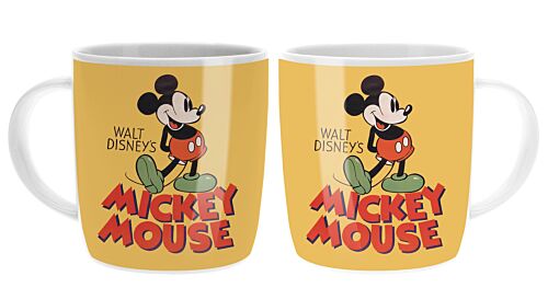 Walt Disney's Mickey Mouse Yellow Barrel Mug 400ml Coffee Tea Cup 