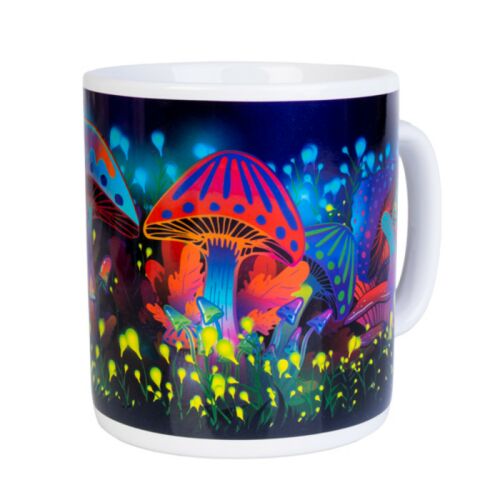 Mushroom Vibrant Colourful Art Design Giant 900ml Coffee Mug Tea Cup 
