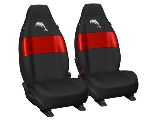 Dolphins NRL Set Of 2 Size 60 High Back Bucket Air Bag Compatible Front Seat Covers