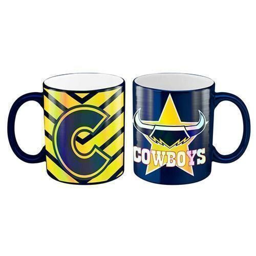 North Queensland Cowboys NRL 330ml Metallic Coffee Tea Mug Cup 