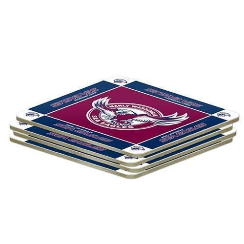 Manly Sea Eagles NRL Team Logo Pack of 4 Coasters