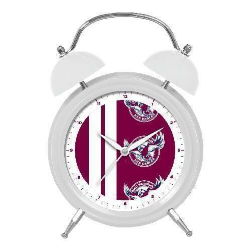 Manly Sea Eagles NRL Team Twin Bell Alarm Clock With Money Box Slot Gift Box 