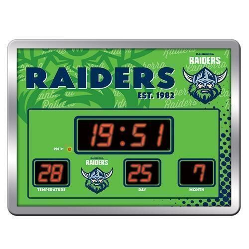 Canberra Raiders NRL Date Time LED Scoreboard Clock