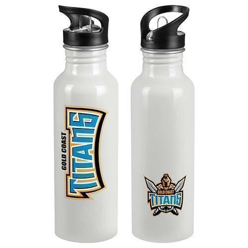Gold Coast Titans NRL Large Team Logo Tall 750ml Aluminium Drink Water Bottle
