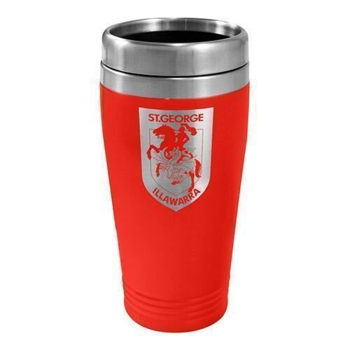 St George Dragons NRL Team Logo Stainless Steel Double Wall 450ml Travel Mug Cup