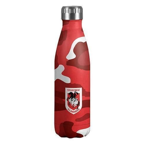St George Dragons NRL Team Camouflage Camo Design 500ml Stainless Steel Double Wall Drink Water Bottle 