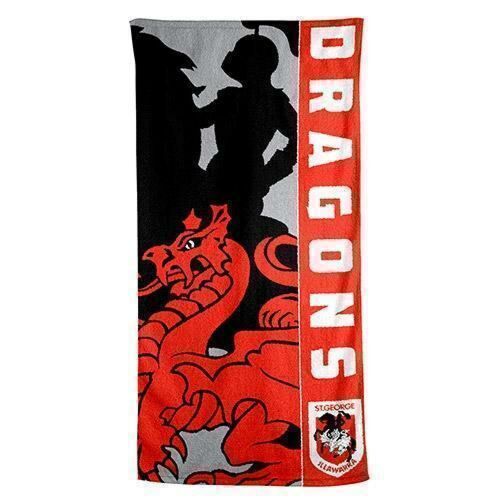 St George Dragons NRL Team Logo Cotton Velour Beach Towel 