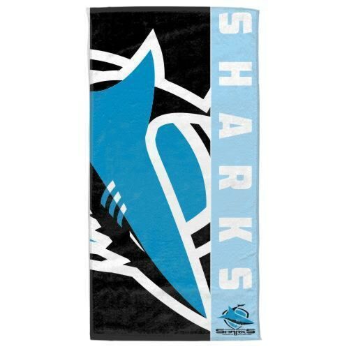 Cronulla Sharks NRL Team Logo Cotton Velour Beach Towel 