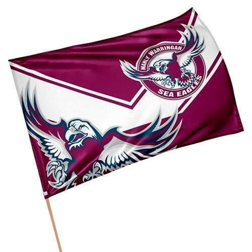 Manly Sea Eagles  NRL Supporter Flag on Stick Team Logo